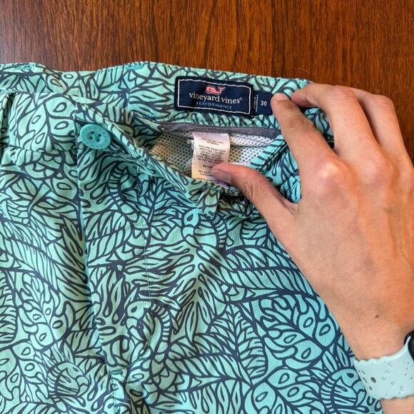 Vineyard Vines Breaker Turquoise Performance Mens Swim Shorts Size 30 - Picture 2 of 3